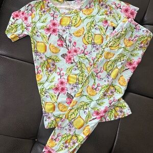 Bamboo Floral Lemon Kids Pajamas